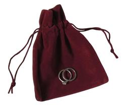 Suedette Jewellery Pouch in Burgundy (Medium)